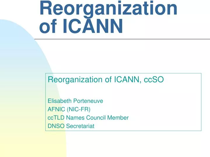 reorganization of icann
