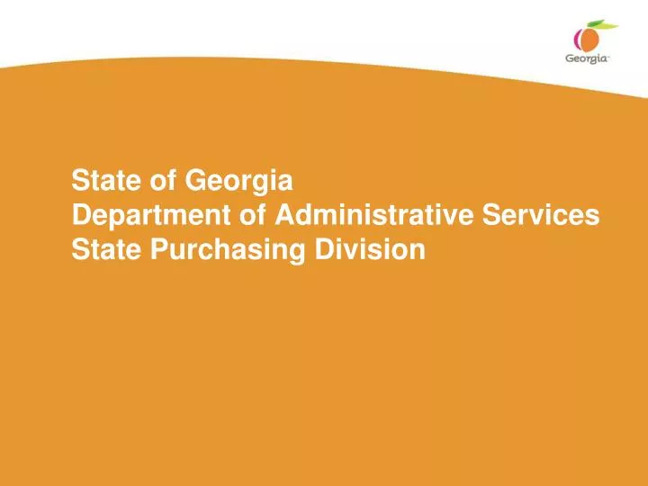 state of georgia department of administrative services state purchasing division
