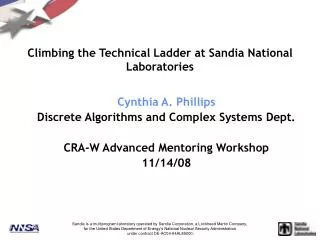 Climbing the Technical Ladder at Sandia National Laboratories