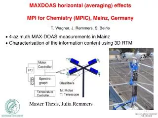 ? 4-azimuth MAX -DOAS measurements in Mainz