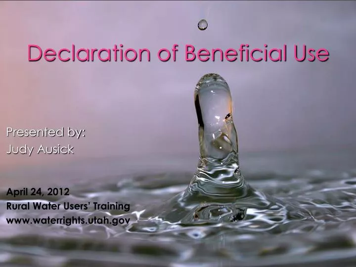 declaration of beneficial use