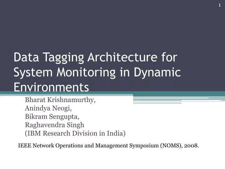 data tagging architecture for system monitoring in dynamic environments