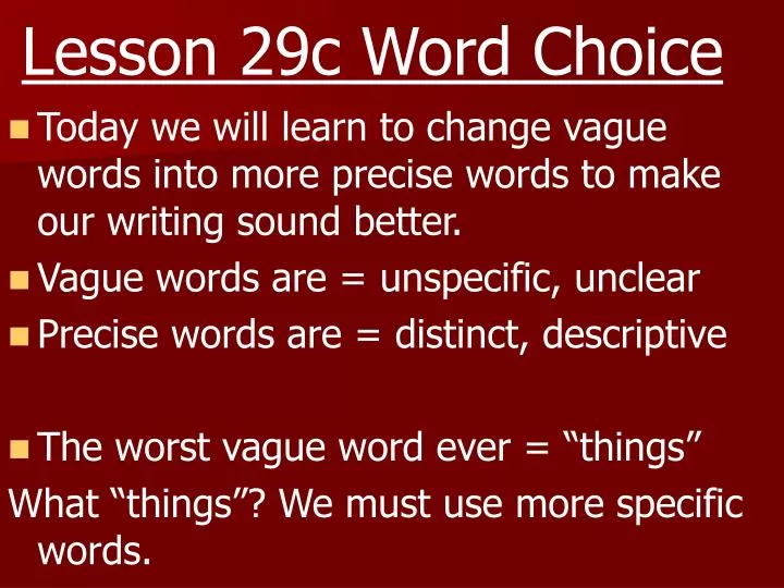 lesson 29c word choice