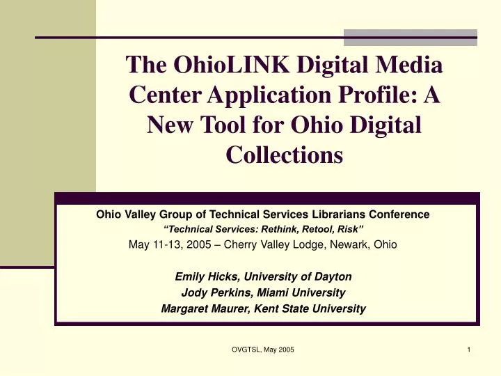 the ohiolink digital media center application profile a new tool for ohio digital collections