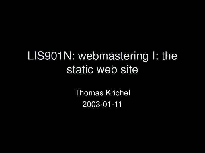lis901n webmastering i the static web site