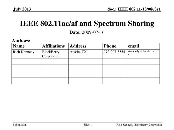 ieee 802 11ac af and spectrum sharing