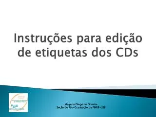 instru es para edi o de etiquetas dos cds