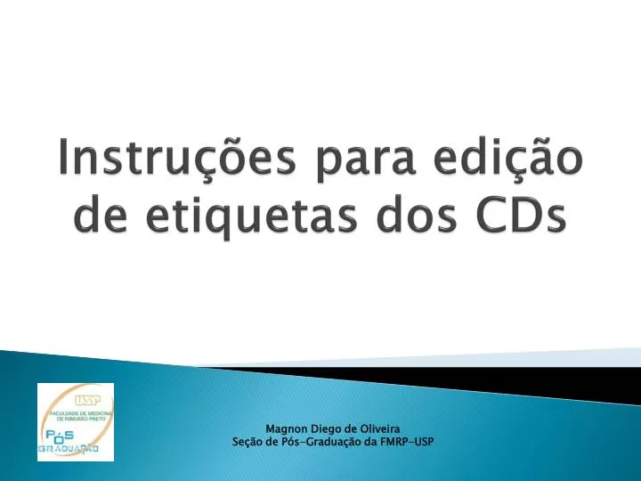 instru es para edi o de etiquetas dos cds