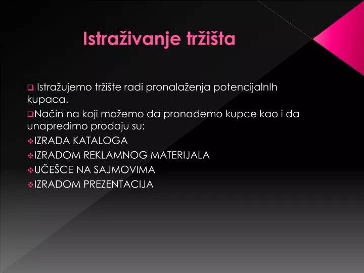 istra ivanje tr i ta