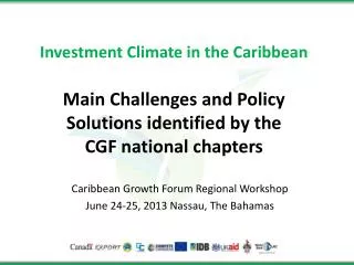 Investment Climate in the Caribbean