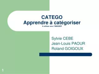 catego apprendre cat goriser a utiliser avec l imagier