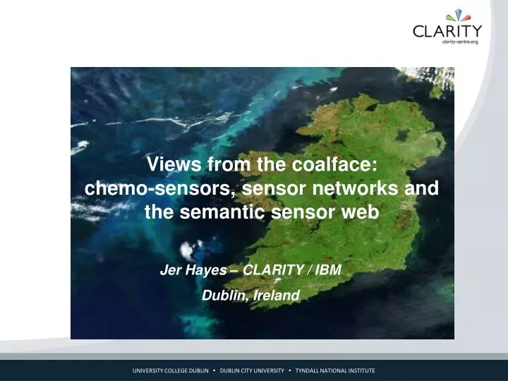 views from the coalface chemo sensors sensor networks and the semantic sensor web