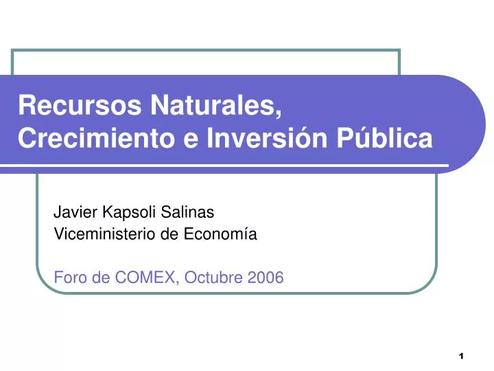 recursos naturales crecimiento e inversi n p blica