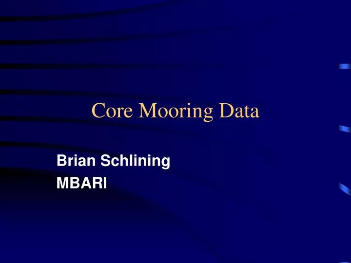 core mooring data