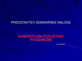 predstavitev seminarske naloge