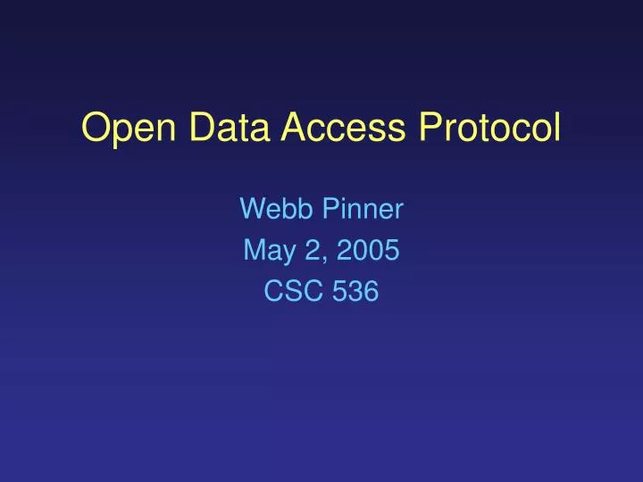 open data access protocol