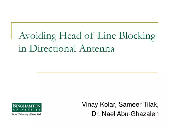 avoiding head of line blocking in directional antenna
