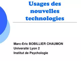 usages des nouvelles technologies