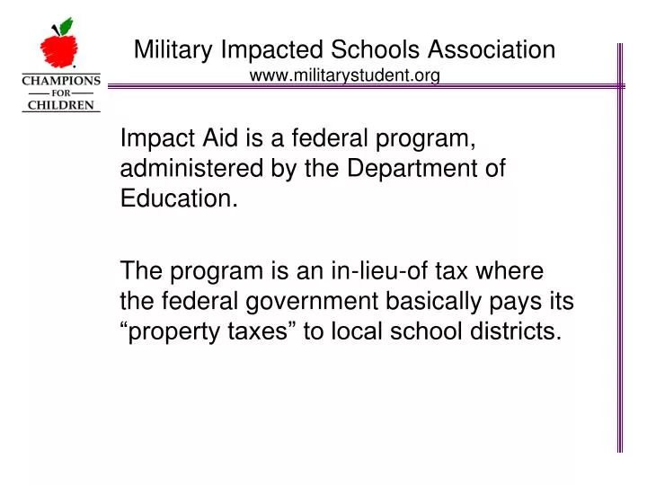 military impacted schools association www militarystudent org