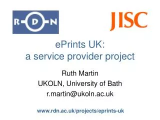 ePrints UK: a service provider project