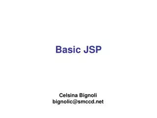 Basic JSP