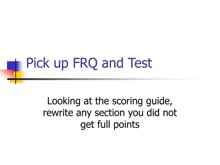 pick up frq and test