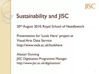 Sustainability and JISC