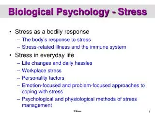 Biological Psychology - Stress