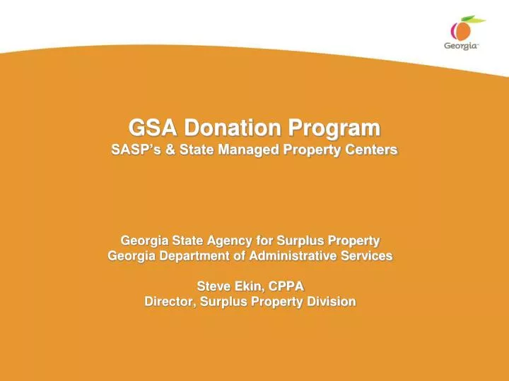 gsa donation program sasp s state managed property centers
