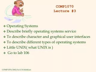 COMP1070 Lecture #3