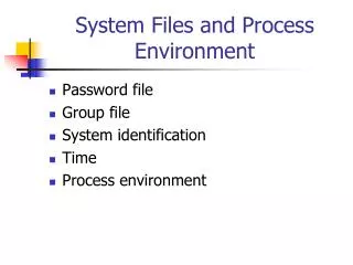 System Files and Process Environment