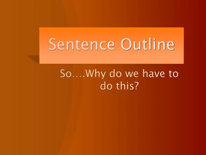 sentence outline