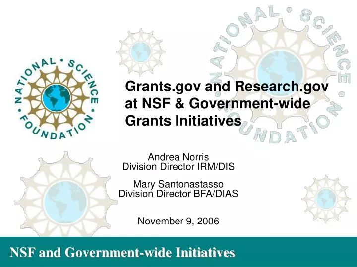 grants gov and research gov at nsf government wide grants initiatives