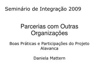 parcerias com outras organiza es boas pr ticas e participa es do projeto alavanca daniela mattern