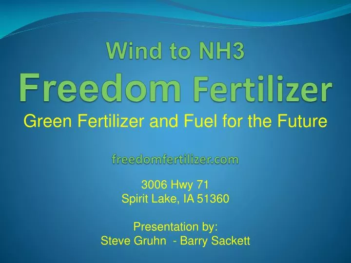 wind to nh3 freedom fertilizer freedomfertilizer com