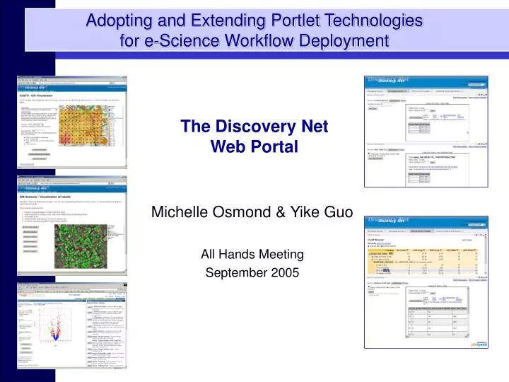 adopting and extending portlet technologies for e science workflow deployment