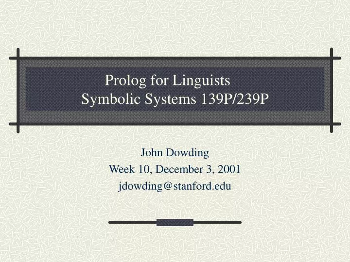 prolog for linguists symbolic systems 139p 239p