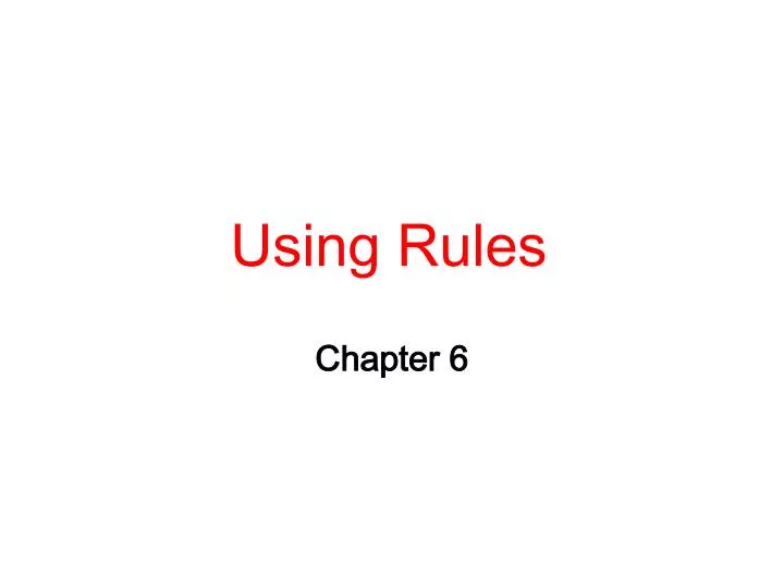 using rules