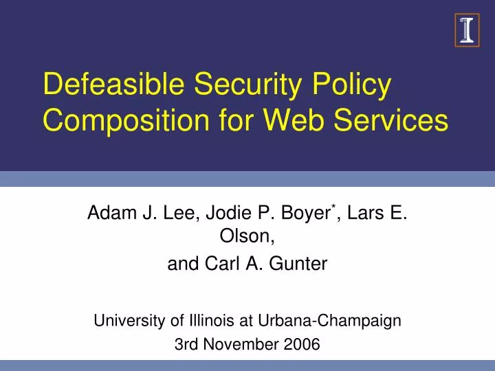 defeasible security policy composition for web services