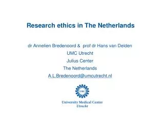 Research ethics in The Netherlands