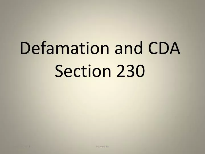 defamation and cda section 230