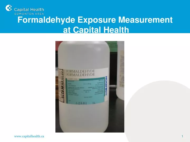formaldehyde exposure measurement at capital health