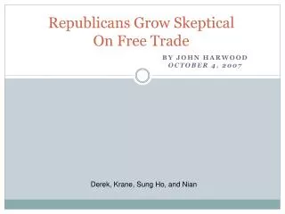 Republicans Grow Skeptical On Free Trade