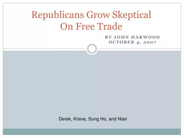 republicans grow skeptical on free trade