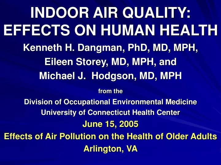 indoor air quality effects on human health