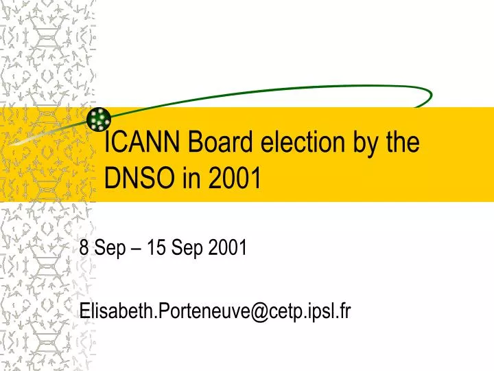 icann board election by the dnso in 2001