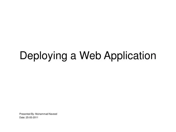 deploying a web application