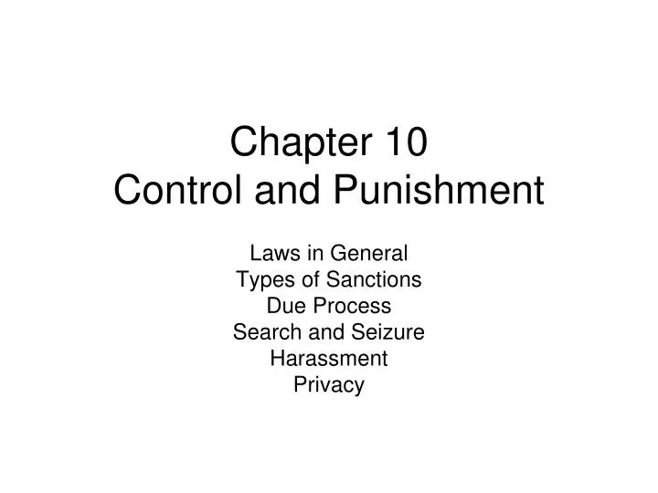 chapter 10 control and punishment