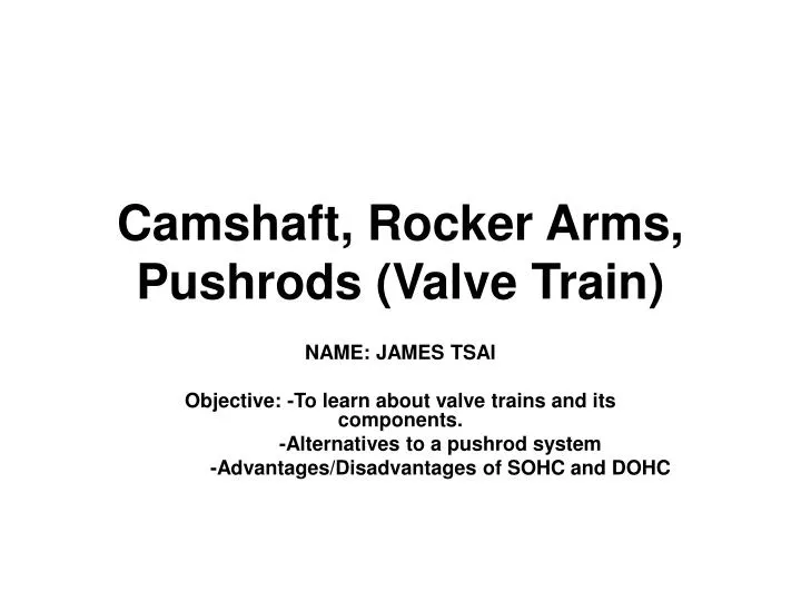 camshaft rocker arms pushrods valve train