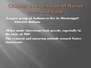 Chapter 4 Acquisition of Native American Land